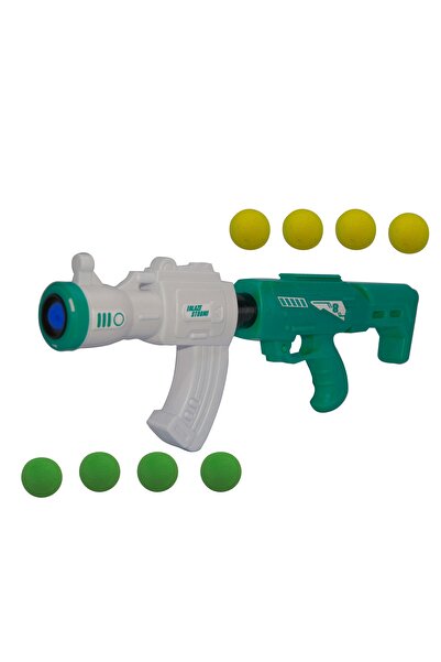 Erzi Oyuncak Top Atan Tüfek 50 Cm 8 Adet Sünger Top Turkuaz