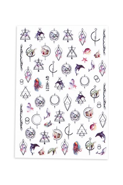 BP Tattoo Yunus Figürlü Tırnak Dövmesi Kadın Nail Art Sticker