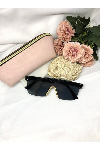 Di Caprio Mesi Square Vintage Design Black-gold Women's Sunglasses