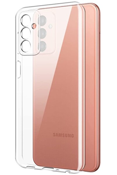 CEPSTOK Samsung Galaxy M13 Kılıf Şeffaf 3d Kamera Lens Korumalı Tıpalı Silikon