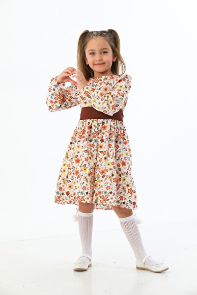 Moda Lippa Rochie pentru fetiță cu modele florale portocalii