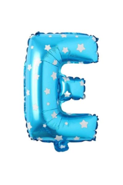 booddie E- Letter 16 Inc Patterned Blue Color Balloon 36 Cm
