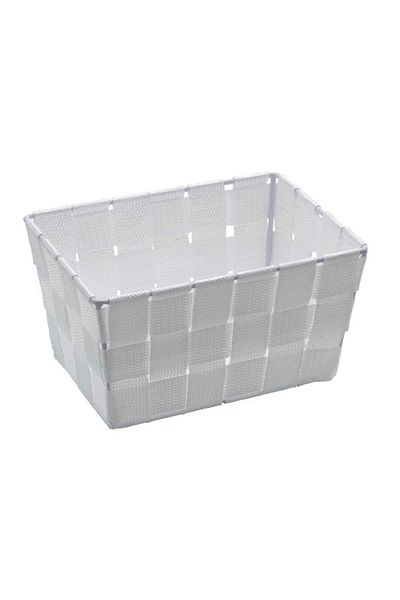 Wenko Adria Mini White Rectangular Basket - Multipurpose, Bathroom and Kitchen Organizer