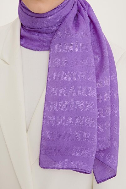 Armine Marka Işlemeli Jakarlı Şal Mor