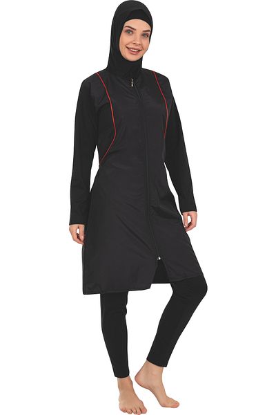 by İGP Women's Hijab Fully Covered Long Sleeve Zippered Swimsuit