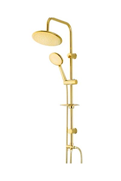 MOONSHOP Gold Yuvarlak Yağmurlama Banyo Duş Seti...