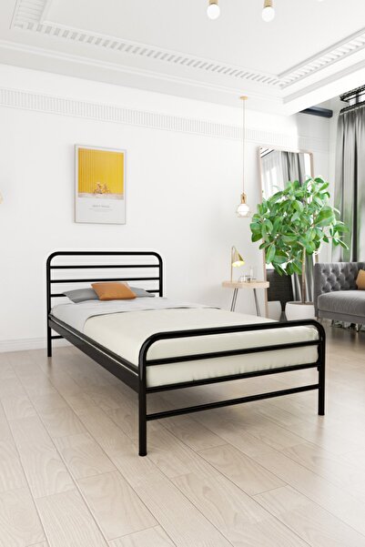 FANO Milas Metal Karyola Siyah Tek Kişilik Ferforje Yatak 90x190, 90x200, 100...