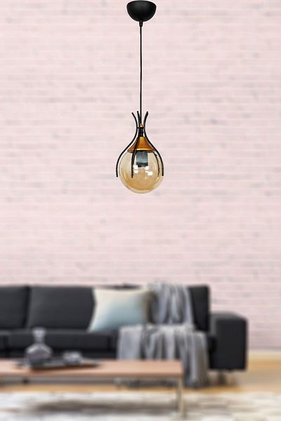 VENON Black Lighting Azur - Single Globe Glass Chandelier
