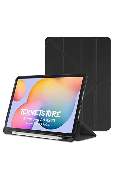 TEKNETSTORE Samsung Galaxy Tab S6 Lite P610 Uyumlu Kalem Bölmeli Pu Deri Arkası Yumuşak Koruyucu Silikon Kılıf