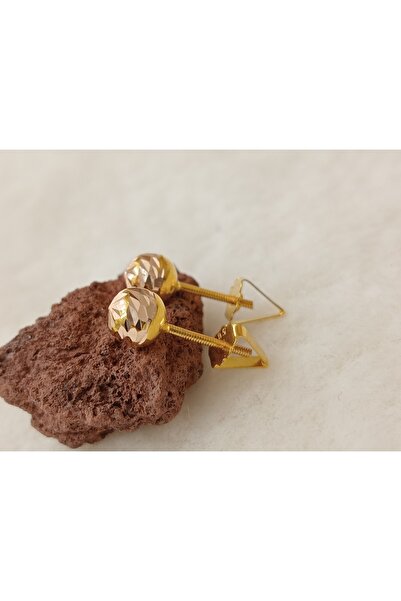 AS 2 KUYUMCUSU 14 Ayar Altın Top Küpe Vidalı