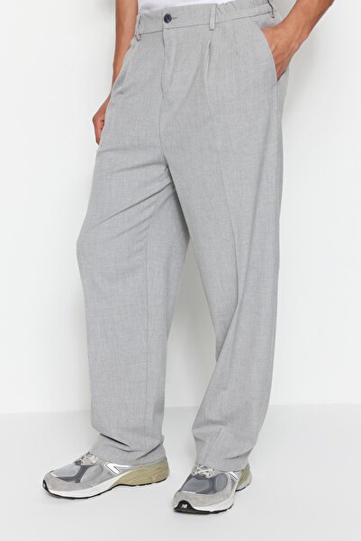 Trendyol Collection Pants - Gray - Wide leg