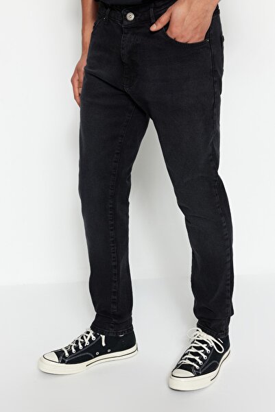 Trendyol Collection Чорні вузькі джинси з еластичної тканини TMNAW20JE0211