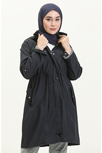 Butik Battal Beden Orta Boy Bondit Kumaş Trençkot