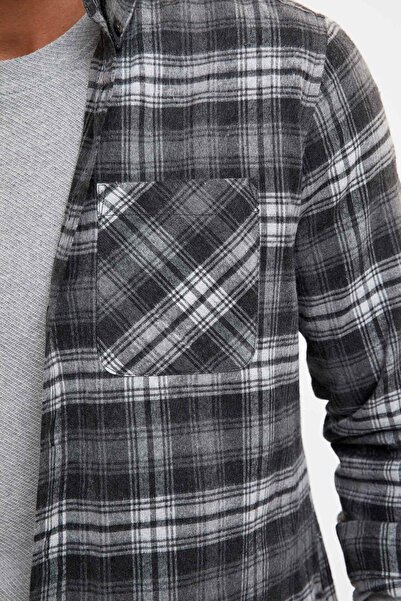 DeFacto Modern Fit Plaid Long Sleeve Lumberjack Shirt