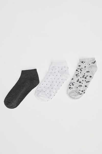 DeFacto Women's 3-Piece Cotton Booties Socks R8329Az21Sp