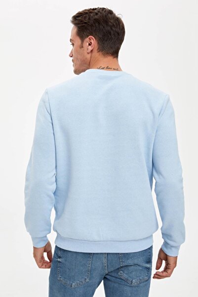 DeFacto Regular Fit Crew Neck Basic Cotton Sweatshirt
