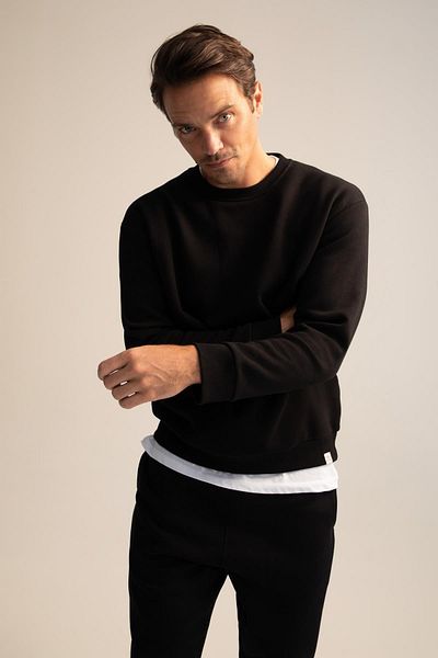 DeFacto Oversize Fit Crew Neck Basic βαμβακερό φούτερ