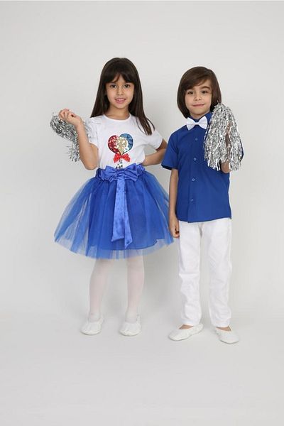 FATELLA Girl's Boy's 23 April 29 October 10 November 19 May Show Outfit Patterned T-shirt Skirt Set