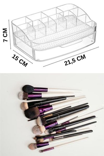 Flosoft Transparent Makeup and Cosmetic Organizer - Box with Drawers and Organizing