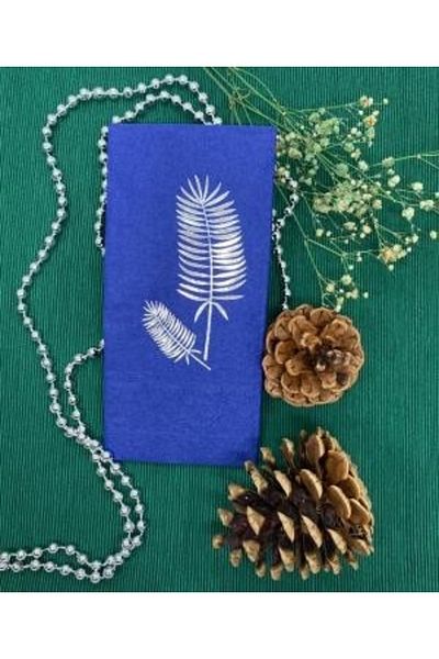 kidspartim Χαρτοπετσέτα Ασημένια Επιχρυσωμένη Navy Blue Palm