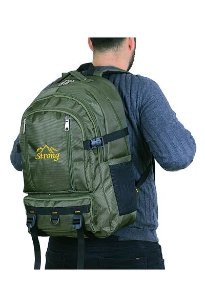 Strong Bag Σακίδιο πλάτης Χακί Μεγάλου Μεγέθους Camping Travel Mountaineer