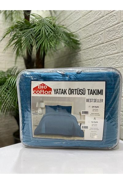 by ballı biocotton Velvet Luxury Bedspread Set Double Best Seller Model (240x260 Bedspread 50x70 Pillow)