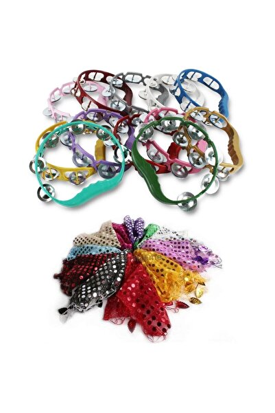 Aker Hediyelik 10 bucăți de șervețele roz cu paiete 10 bucăți de tambur roz p...