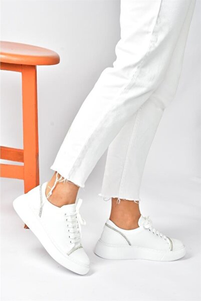 Fox Shoes White Stone Detailed Casual Sneakers Tenisky P274049309