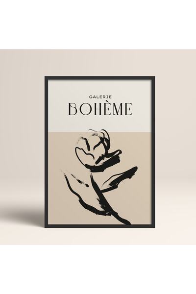 HOMEPACK Çerçeveli Boho Bohemian Linear Çizgisel Modern Soyut Art Tablo