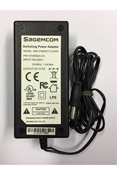 Arduino 12v 5a Ac/dc Smps Adaptör , Masa Üstü Modeli Ucu: 2.5mm (siyah)