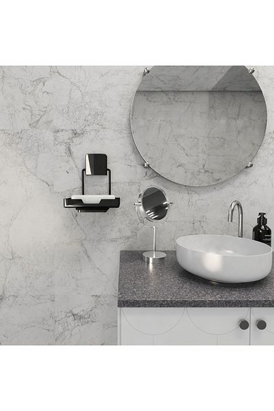 decorev Stylish Decorative Useful Chrome Soap Dish with Plastic Tank
