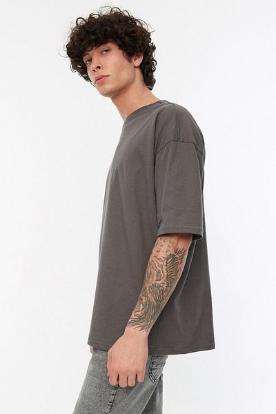 Trendyol Collection T-Shirt - Gray - Oversize