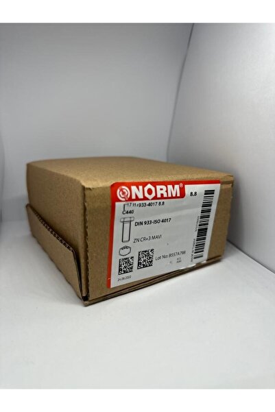 Norm M8x16 Akb Anahtar Başlı Civata 8.8 Klt. Beyaz (200 Adet)