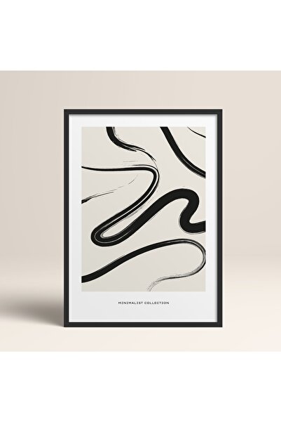 HOMEPACK Çerçeveli Boho Bohemian Linear Çizgisel Modern Soyut Art Tablo