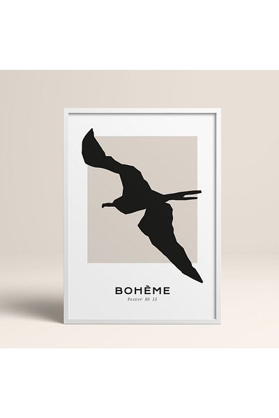 HOMEPACK Boho Bohemian Linear Linear Modern Abstract Art Πίνακας με κορνίζα