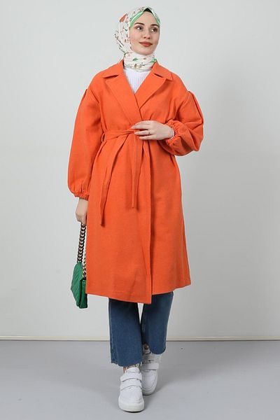 Giza Giyim Παλτό Asuman Cashmere Πορτοκαλί