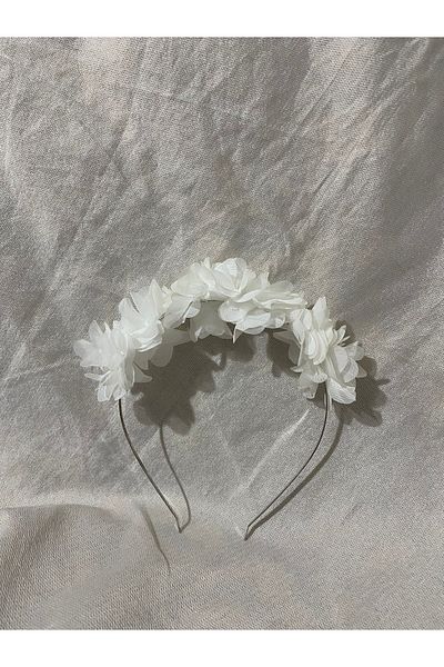 MAZE Coroană florală tăiată cu laser din metal alb