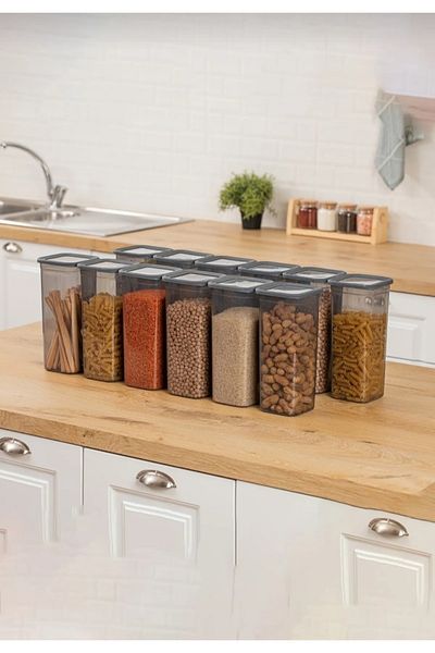 AHİR TİCARET Pulses-Spill 1900 Ml Storage Container 12 Pieces