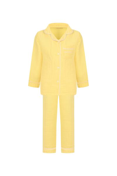 lets be friends Organik Muslin Pijama Takımı (sarı)