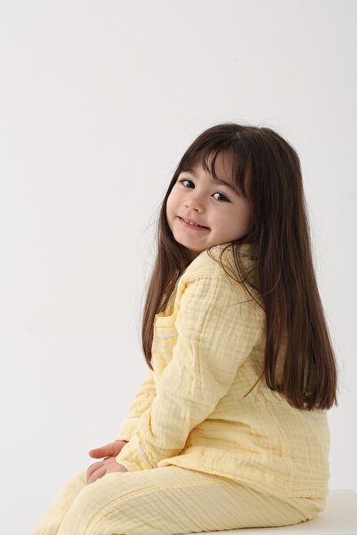 lets be friends Organik Muslin Pijama Takımı (sarı)