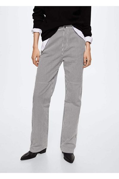 MANGO Woman Cargo Jean Pants with Pockets