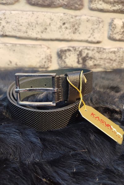 KASVA DERİ 3 Cm Original Buffalo Skin Patterned Children's Belt