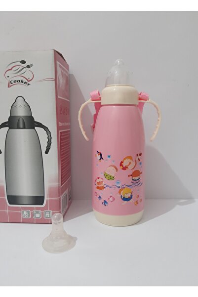 renkli çiçekler Biberon Sevimli Karikatür Desenli Bebekler Için Termoslu Biberon