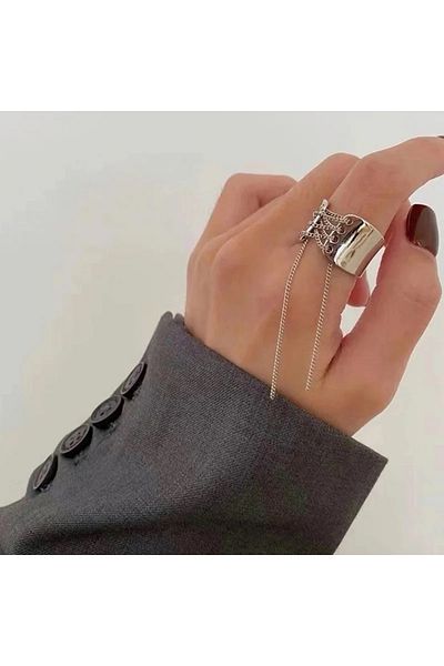 Köstebek Gothic Fashion Chain Streampunk Ring