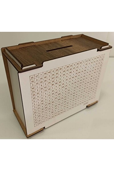 Vuslat Hediyelik Kumbara Ahşap Kumbara 10.000 Tl Hedef Kumbara