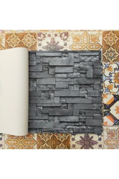 Golden 3 Boyutlu Taş Tuğla Desenli Duvar Kağıdı 5m² ve Tutkal