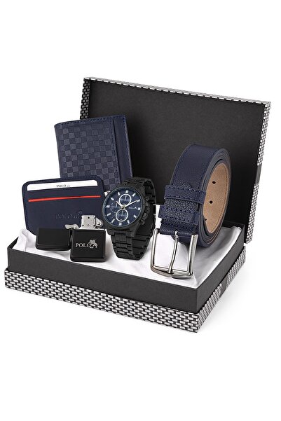 Polo Air Erkek Kol Saati Kemer Cüzdan Kartlık Çakmak Hediyelik Kutusunda Laci...