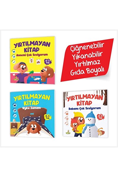 yükselen zeka Yırtılmayan Kitap 3 Lü Set Ceviz Serisi Hikaye Kitabı