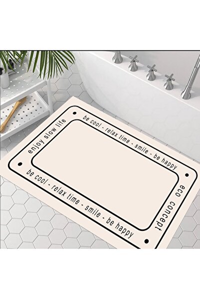eco concept قاعدة مضادة للانزلاق، سجادة أمامية للحوض، سجادة حمام، سجادة أمامية لغرفة الاستحمام، سجادة كريمية،