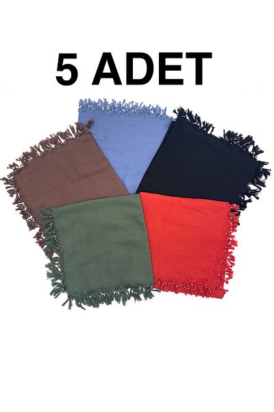 Naz Ipek Pachet de 5 bumbac, culoare uni, cu margele, distribuire cadou 110x110cm